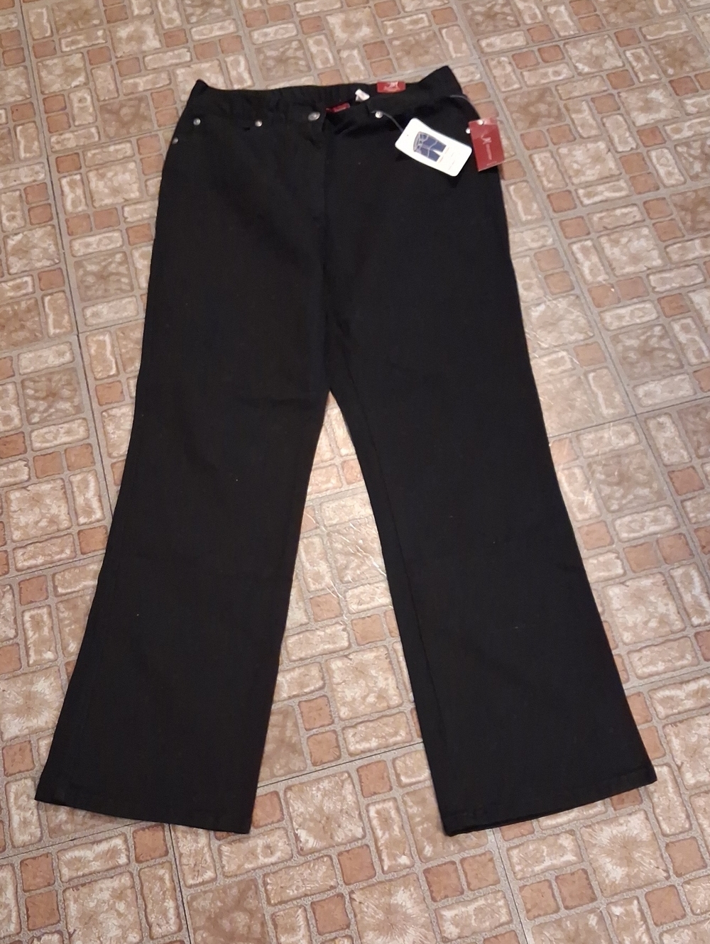 JM Collection Black Wide-Leg Jeans Size 8 Short